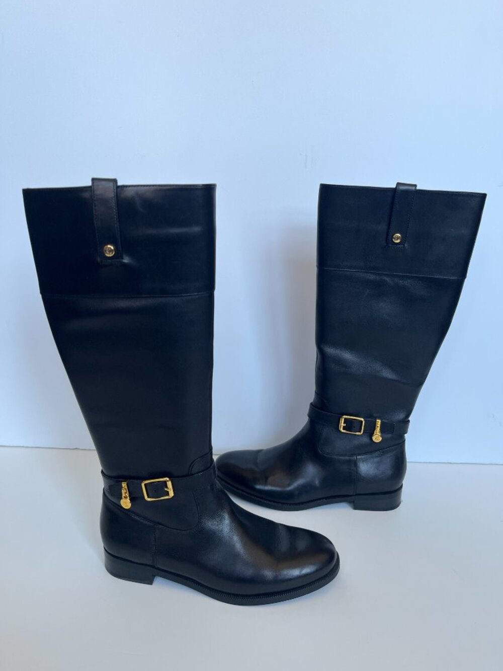 Ralph Lauren Black Leather Boots New in Box Size 6.5
